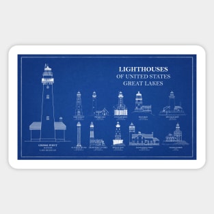 Lighthouses of United States of America - Great Lakes - A Sticker